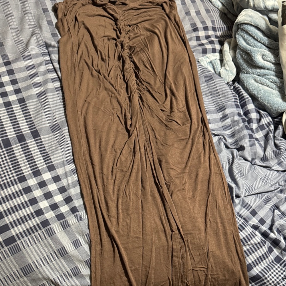 Elegant Brown Maxi Skirt